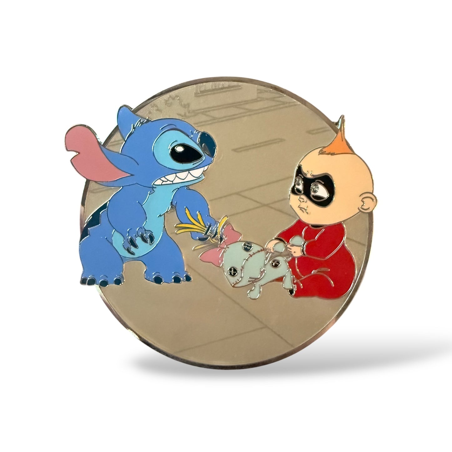 Stitch and Jack Jack Fighting Over Scrump Fantasy Pin