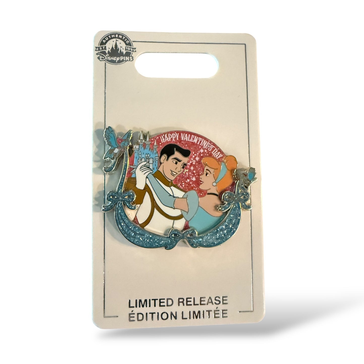 Disney Parks Happy Valentine's Day 2022 Cinderella and Prince Charming Dancing Pin