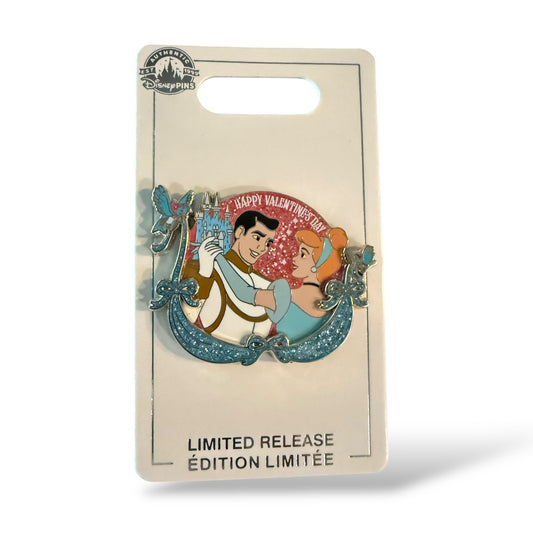 Disney Parks Happy Valentine's Day 2022 Cinderella and Prince Charming Dancing Pin