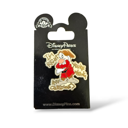 Disney Parks Grumpy I'm Right You're Wrong Any Questions? Pin