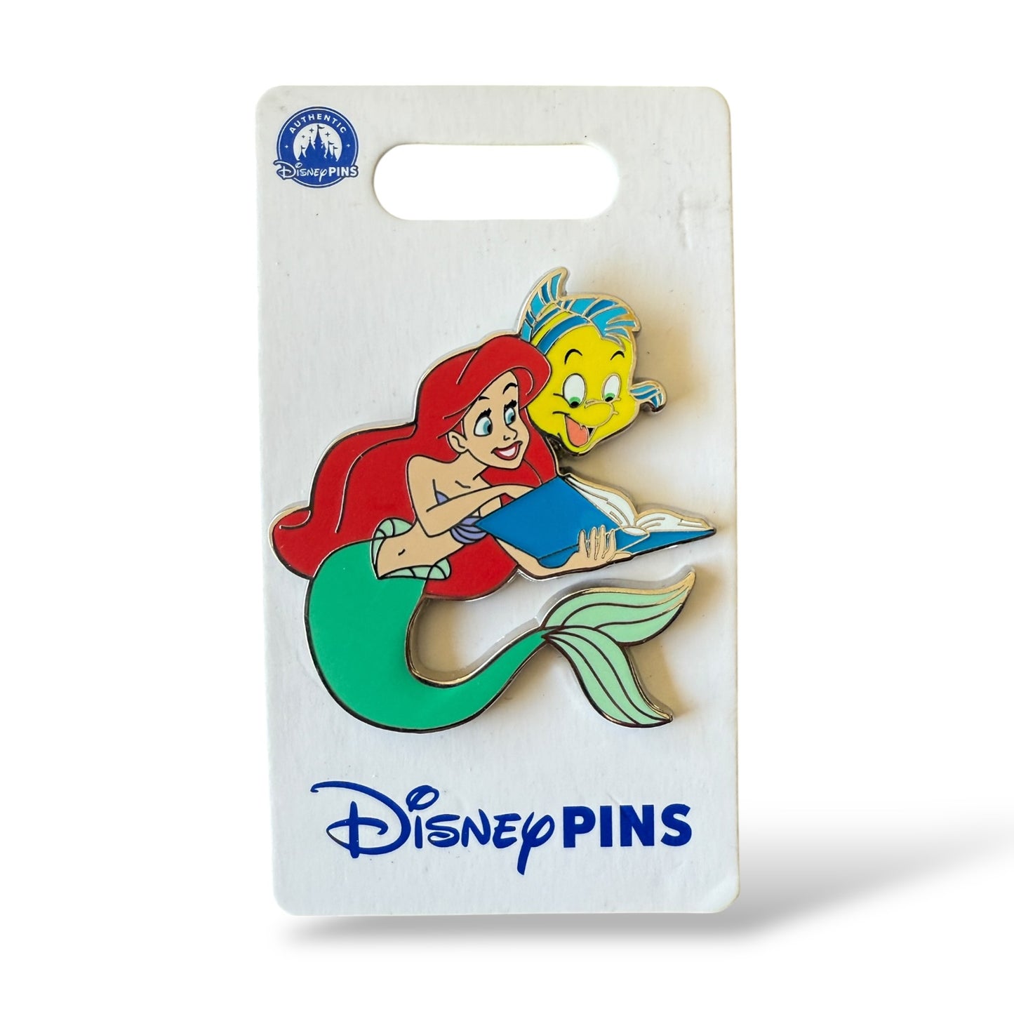 Disney Parks Ariel and Flounder Reading a Book Pin