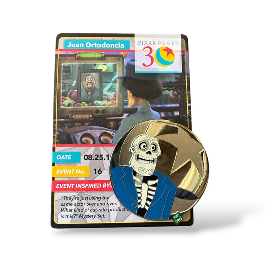 WDW 20 Years Pin Trading Re-Collections Trading Card Mystery Juan Ortodoncia Pin