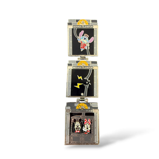 Disney Parks Twilight Zone Tower of Terror Service Elevator Mickey, Minnie and Stitch Hinge Pin