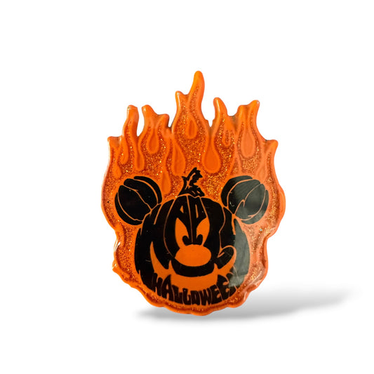 Disney Parks Halloween 2011 Flaming Pumpkin Mickey Pin