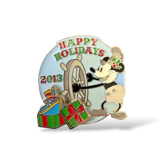 DEC Happy Holidays 2013 Steamboat Willie Pin