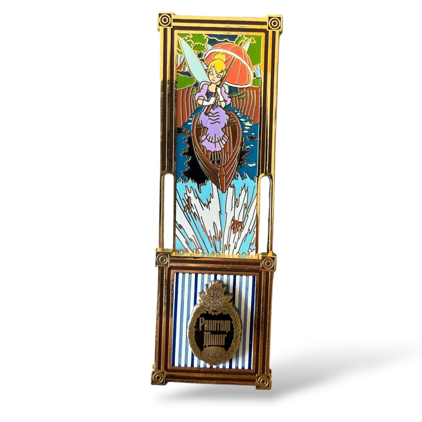 DLRP Phantom Manor 2012 Pin Trading Event Tinker Bell Waterfall Stretching Portrait Pin