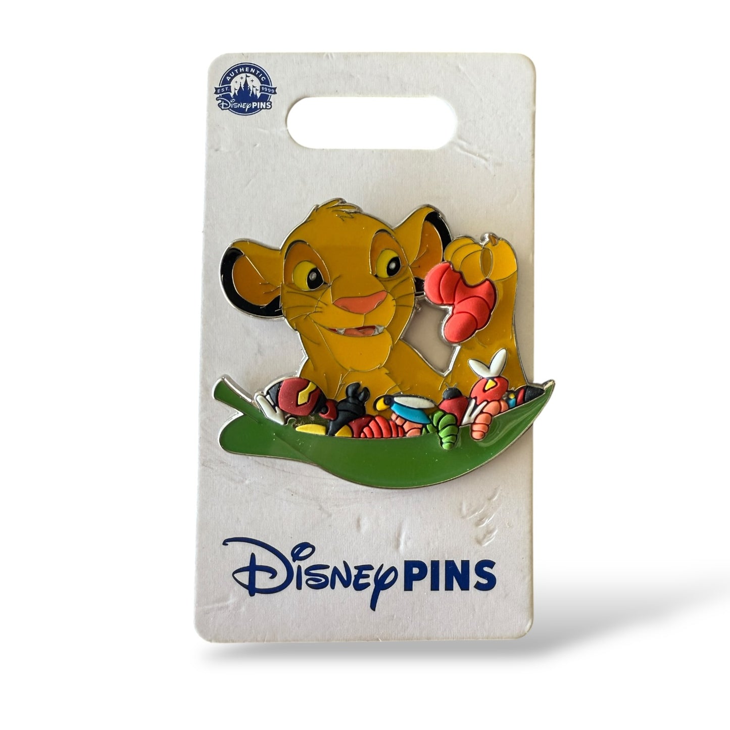 Disney Parks Simba Worms on a Leaf Lion King Free-D Pin