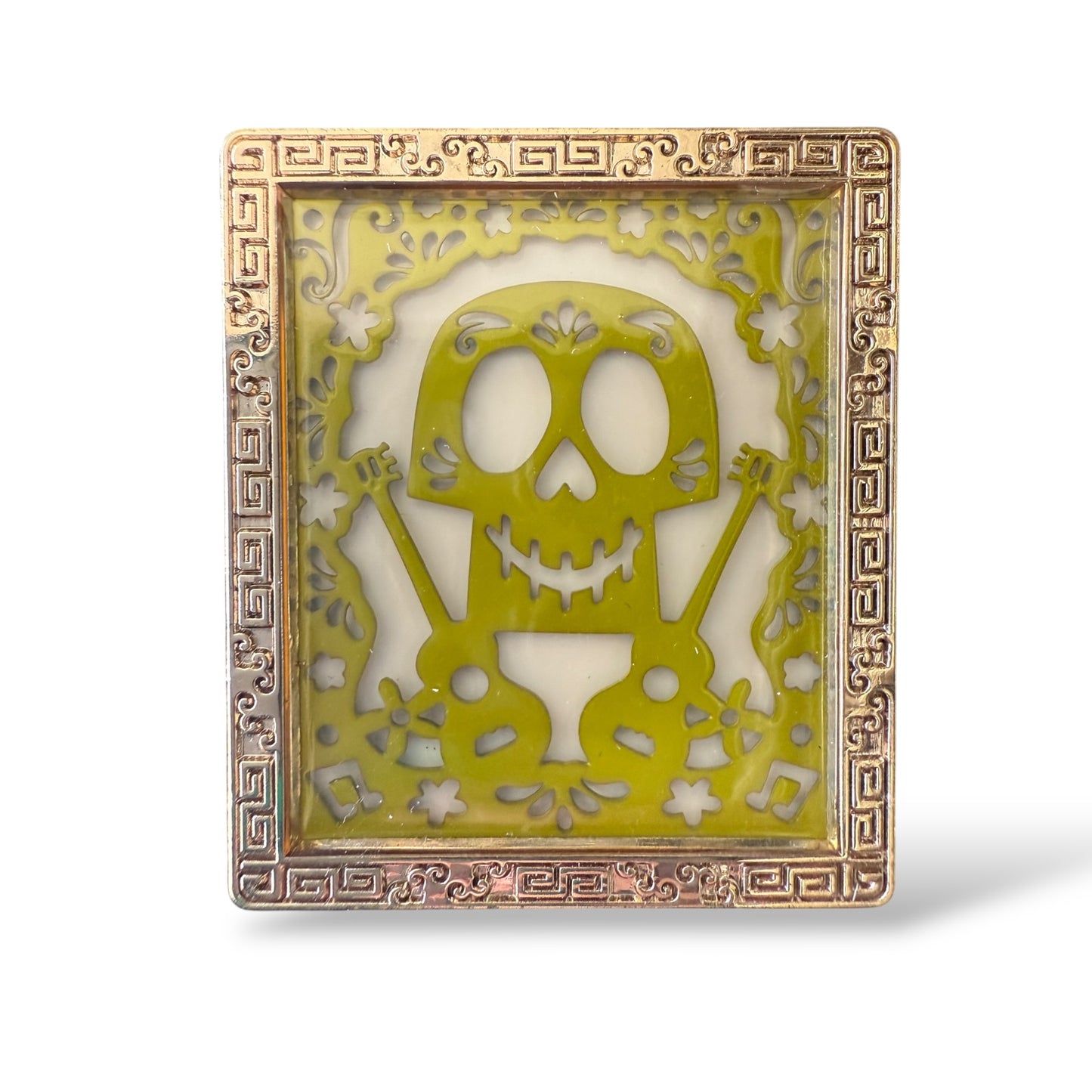 SDR Paper Cut Silhouette Sugar Skull Coco Pin