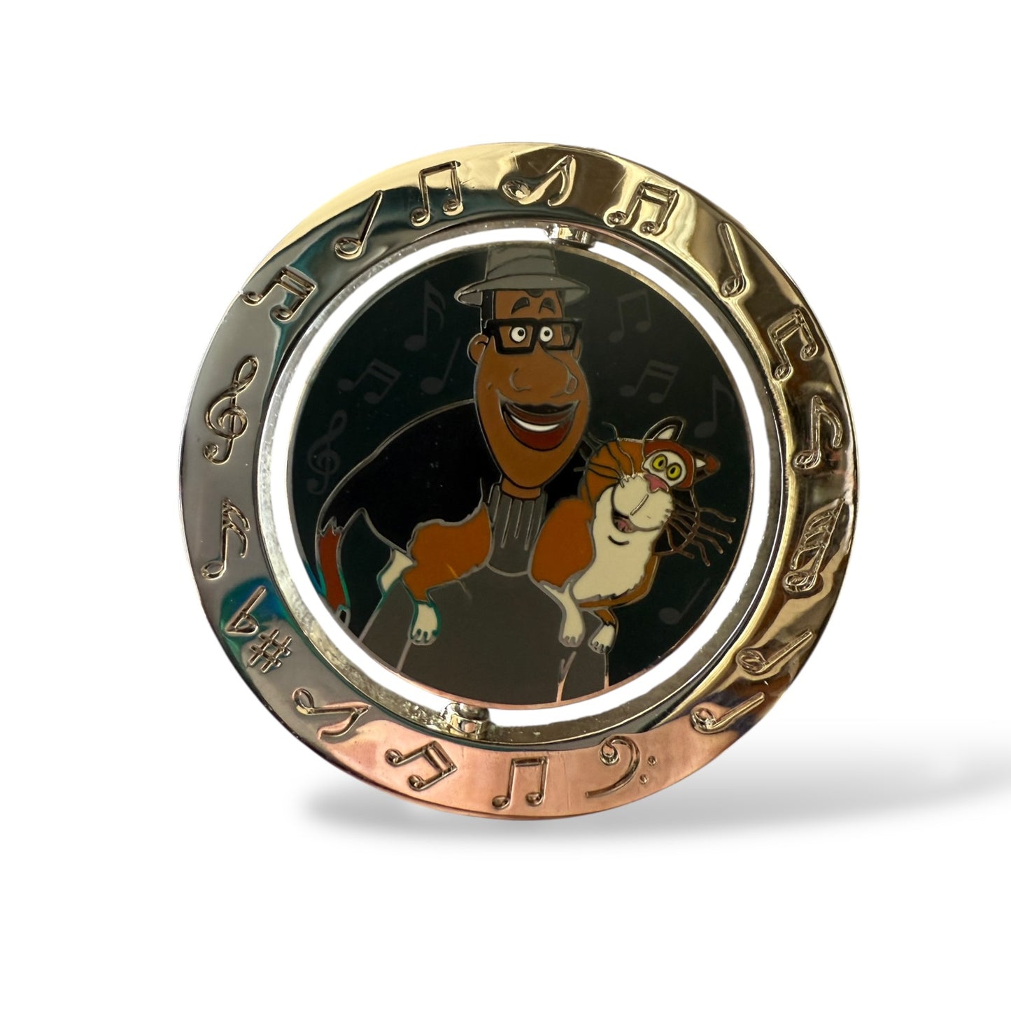 Disney Parks Pixar Soul Spinner Joe, 22, and Mr. Mittens Pin