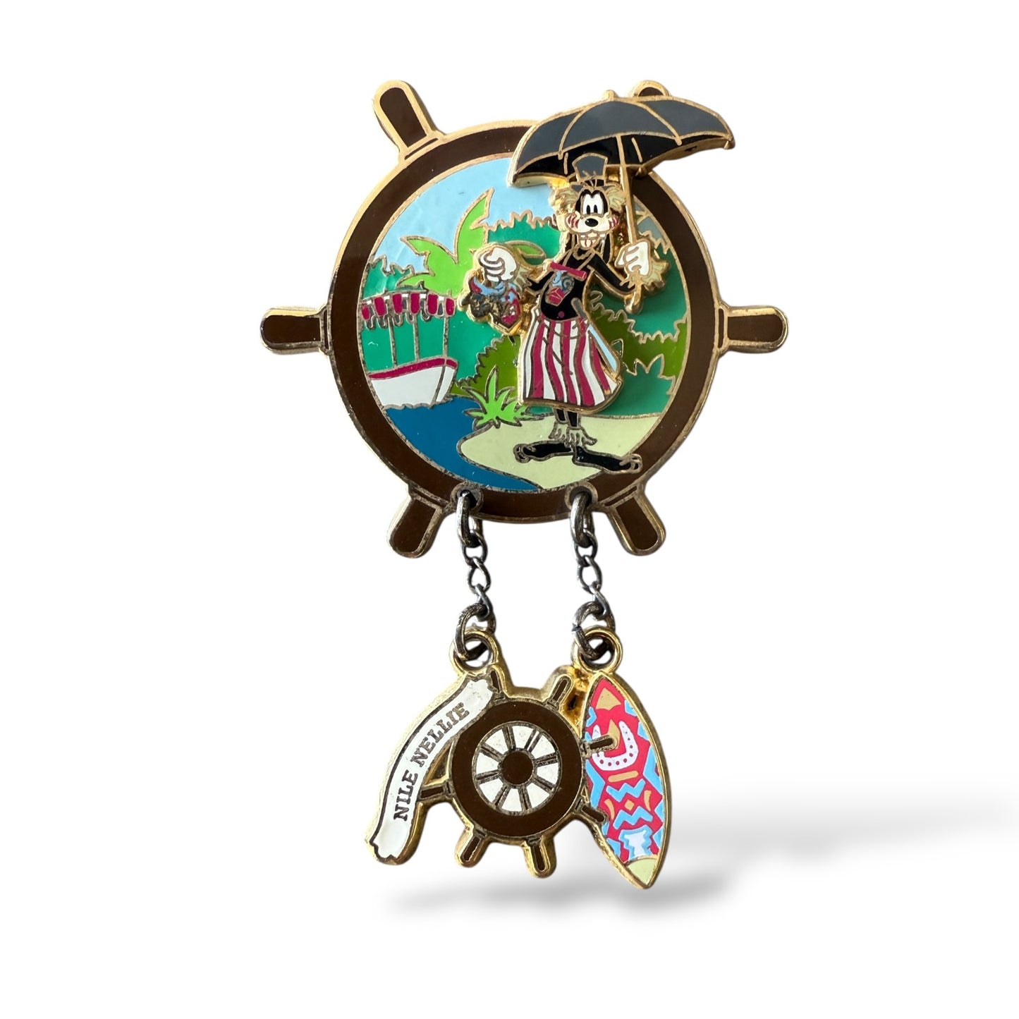WDW 45th Anniversary Jungle Cruise Goofy Dangle Pin