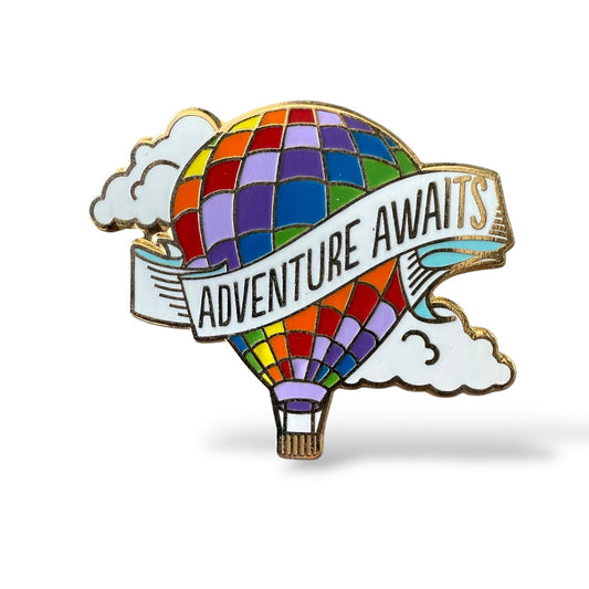 Adventure Awaits Hot Air Balloon Pin