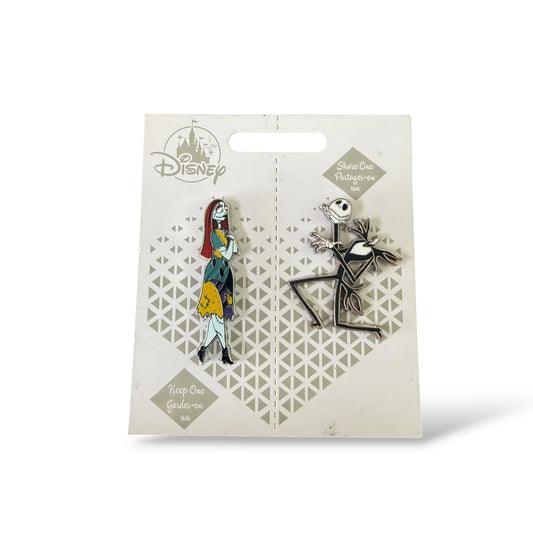Disney Store Valentine's Day Jack and Sally Pin Set