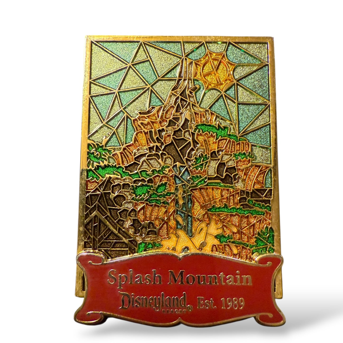 DEC Stain Glass Attractions Splash Mountain Pin