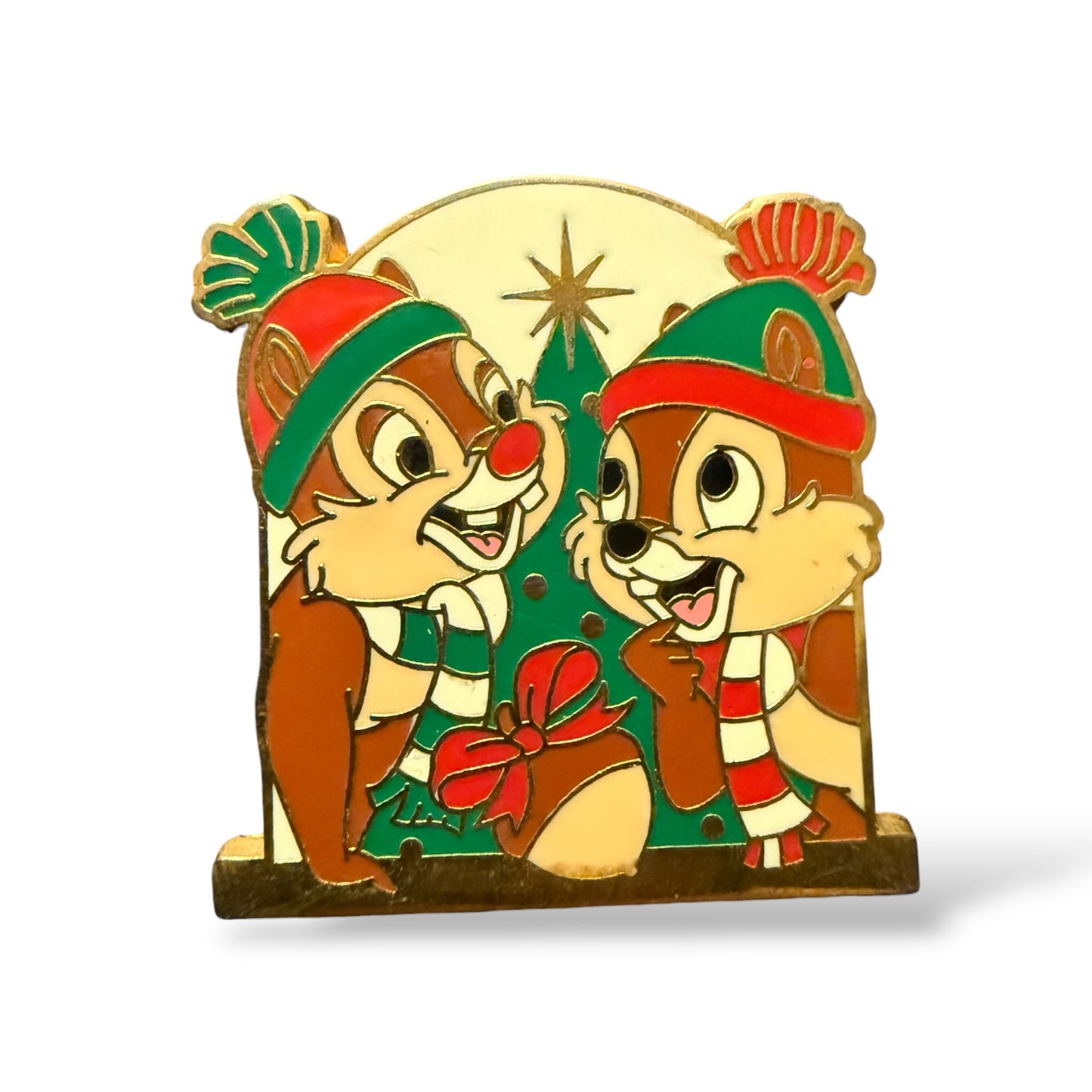 Disney Parks Happy Holiday Booster Chip n' Dale Pin