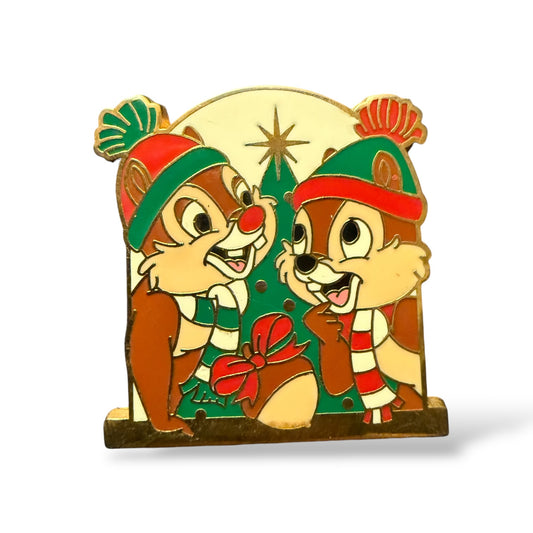 Disney Parks Happy Holiday Booster Chip n' Dale Pin
