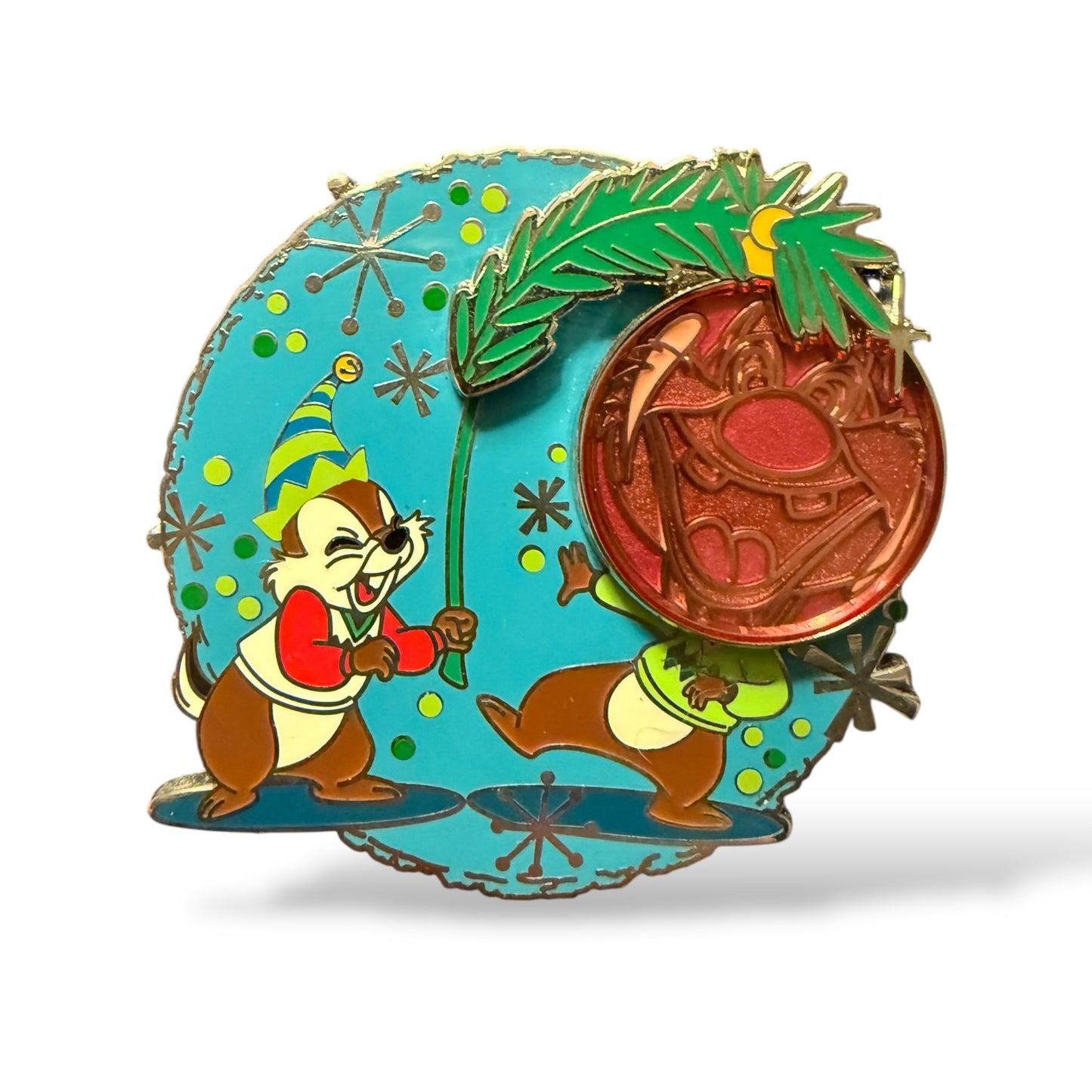 Disney Parks Chip n' Dale Pluto's Christmas Tree Holiday Ornament Pin