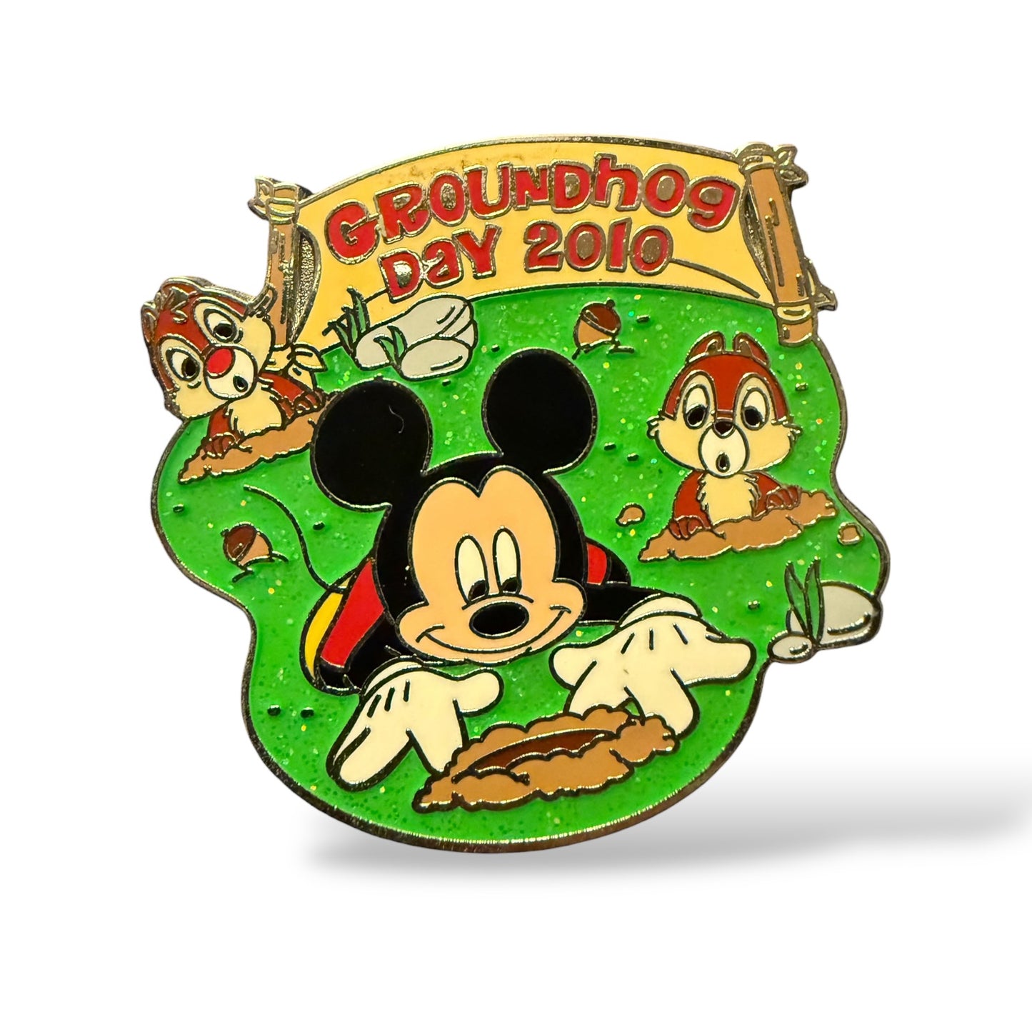 Disney Parks Groundhog Day 2010 Mickey, Chip n' Dale Pin