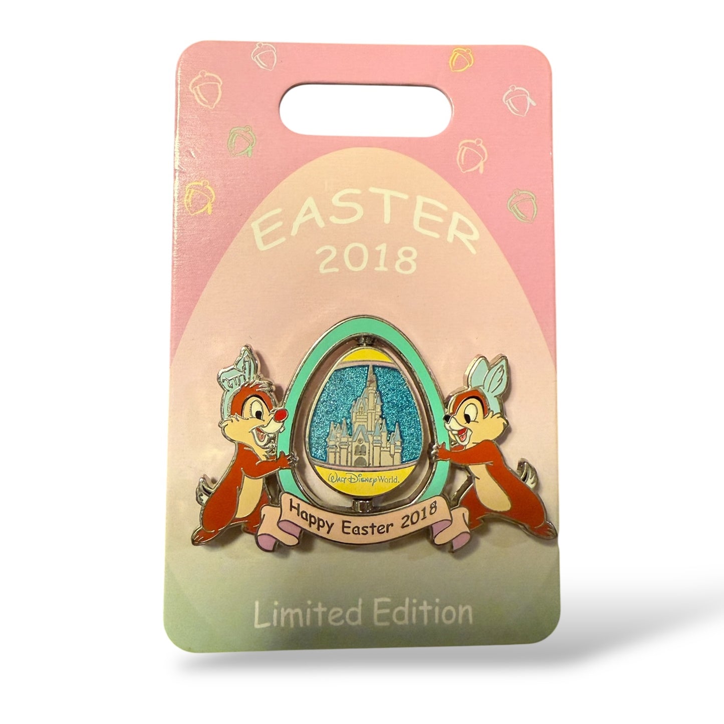 WDW Easter 2018 Chip n' Dale Spinner Pin