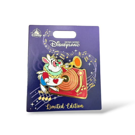 HKDL Vinyl Record Player Series White Rabbit Pin