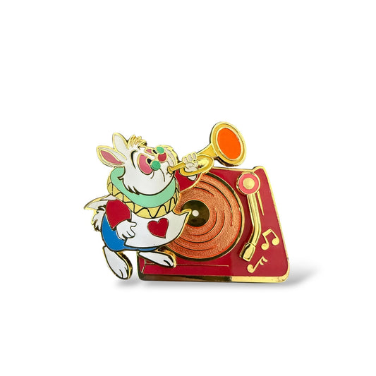 HKDL Vinyl Record Player Series White Rabbit Pin