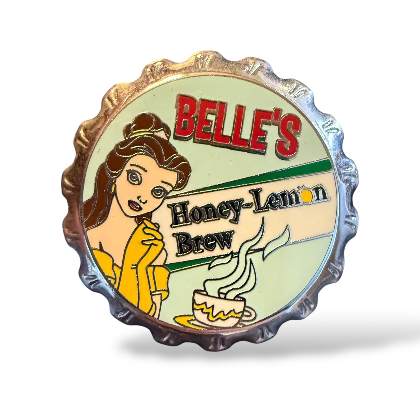 WDW Soda Pop Bottle Cap Belle's Honey-Lemon Brew Pin
