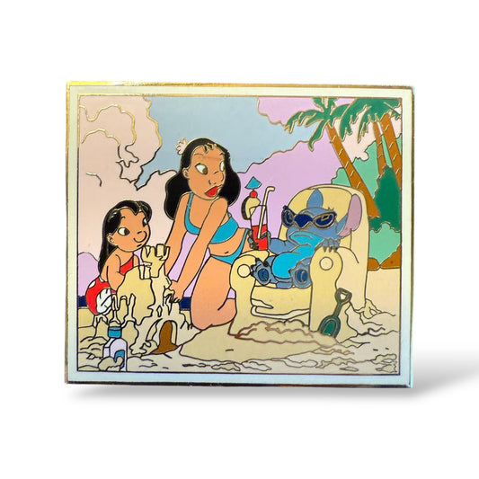 Disney Parks Stitch Sundays Nani, Lilo, and Stitch on The Beach Pin