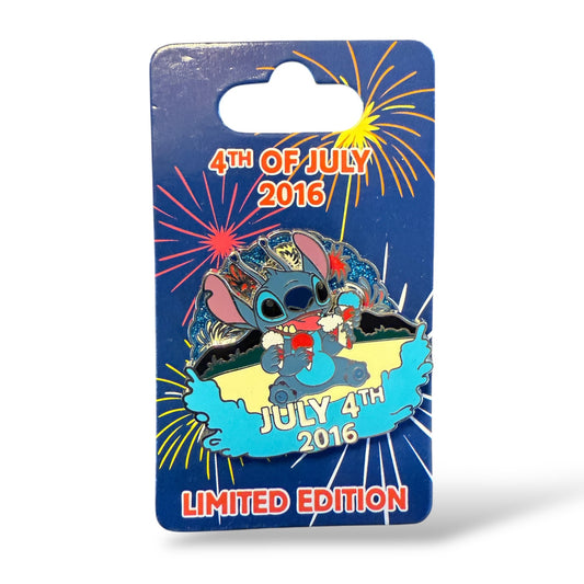 Disney Parks 4th of July 2016 Stitch Eating Ice Cream Cones Spinner Pin