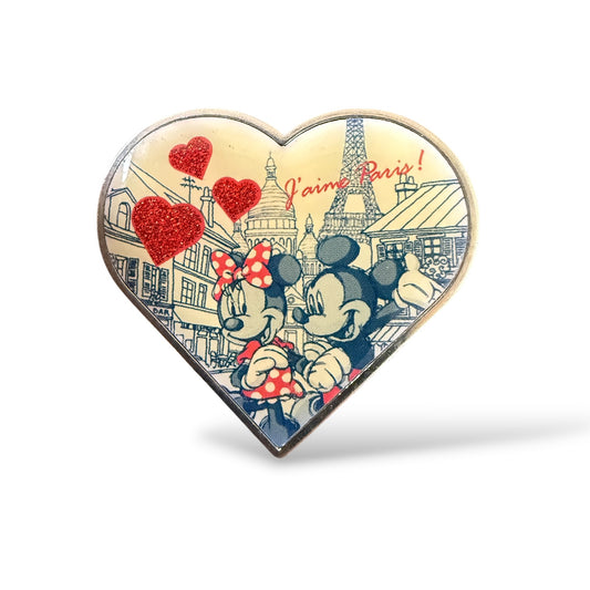 DLRP J'aime Paris Mickey Minnie Heart Pin