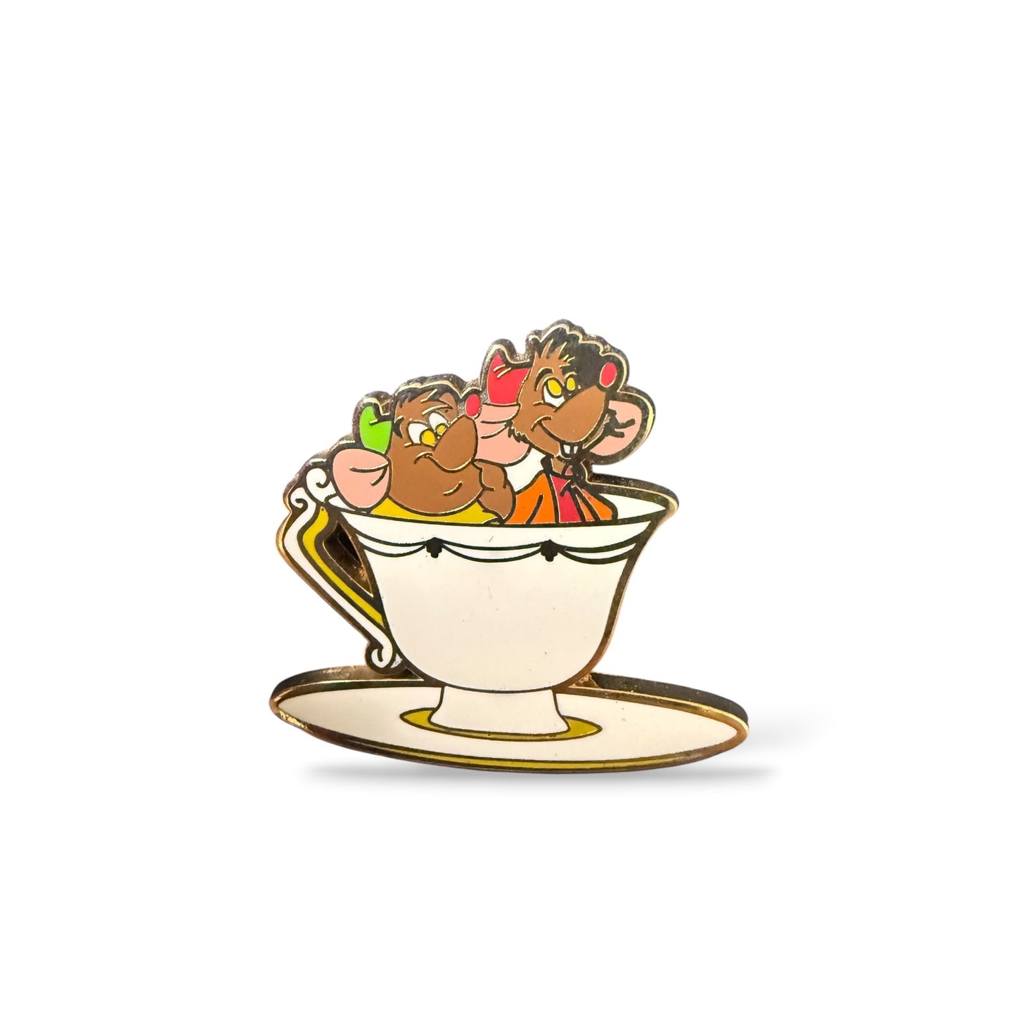 Disney Parks Cinderella Icons Jaq and Gus Mice in Tea Cup Pin
