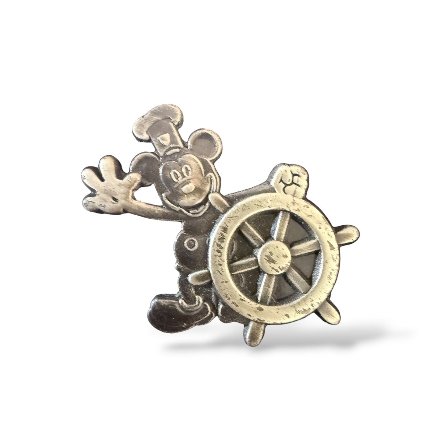 DCL Steamboat Willie Ship's Wheel Pewter Pin