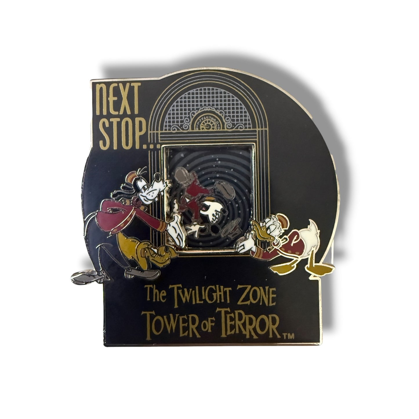 WDW Mickey, Goofy, Pluto, and Donald Hollywood Tower of Terror Spinner Pin