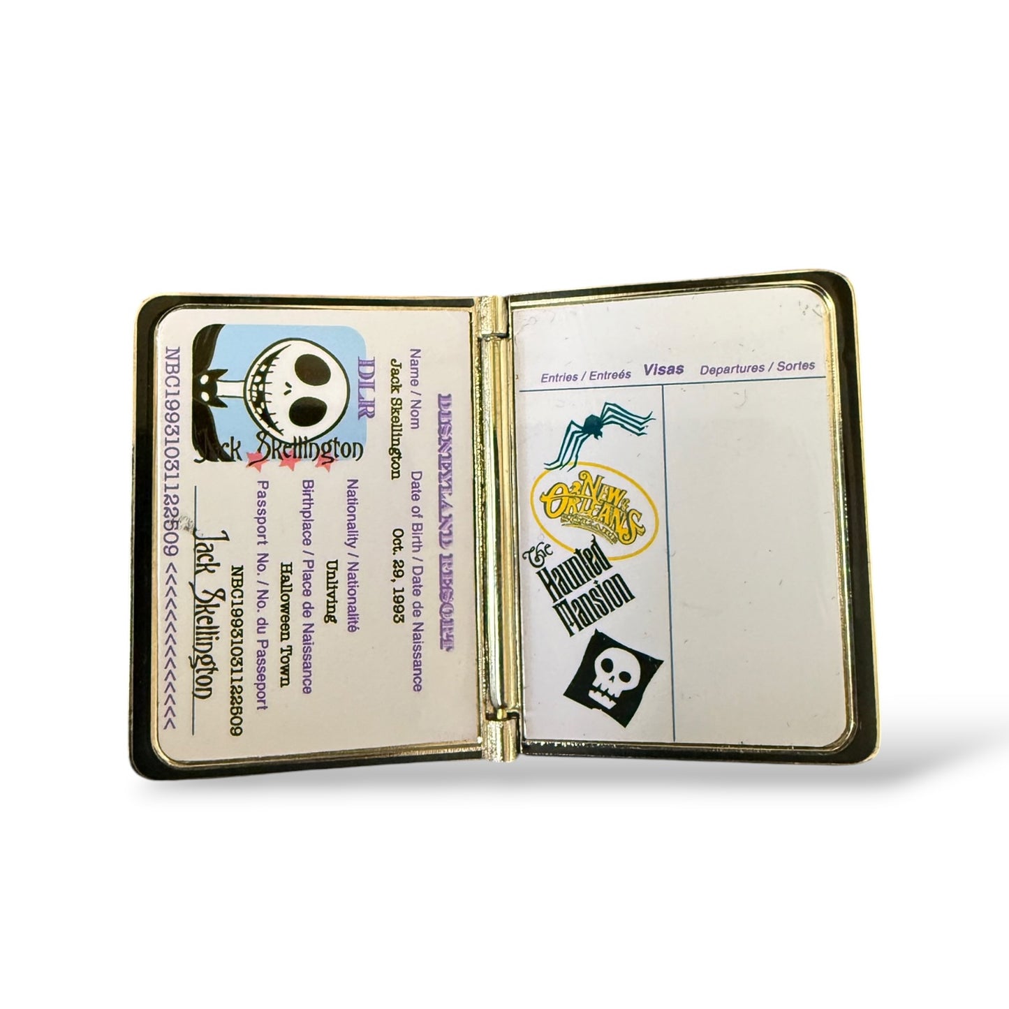 DLR Nightmare Before Christmas Jack Skellington Passport Pin