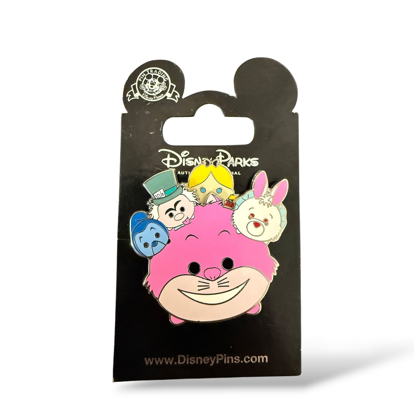 Disney Parks Cheshire Cat, Alice, Mad Hatter, White Rabbit, and Caterpillar Tsum Slider Pin