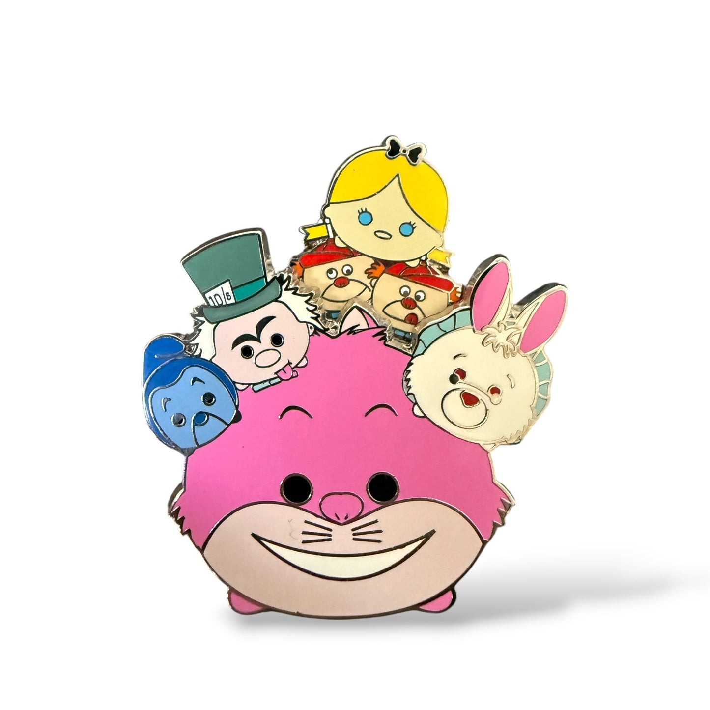 Disney Parks Cheshire Cat, Alice, Mad Hatter, White Rabbit, and Caterpillar Tsum Slider Pin