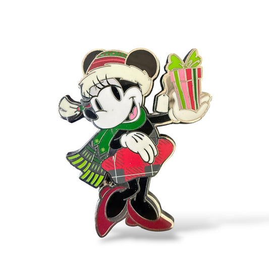 Disney Parks Minnie Holding a Christmas Present Pin