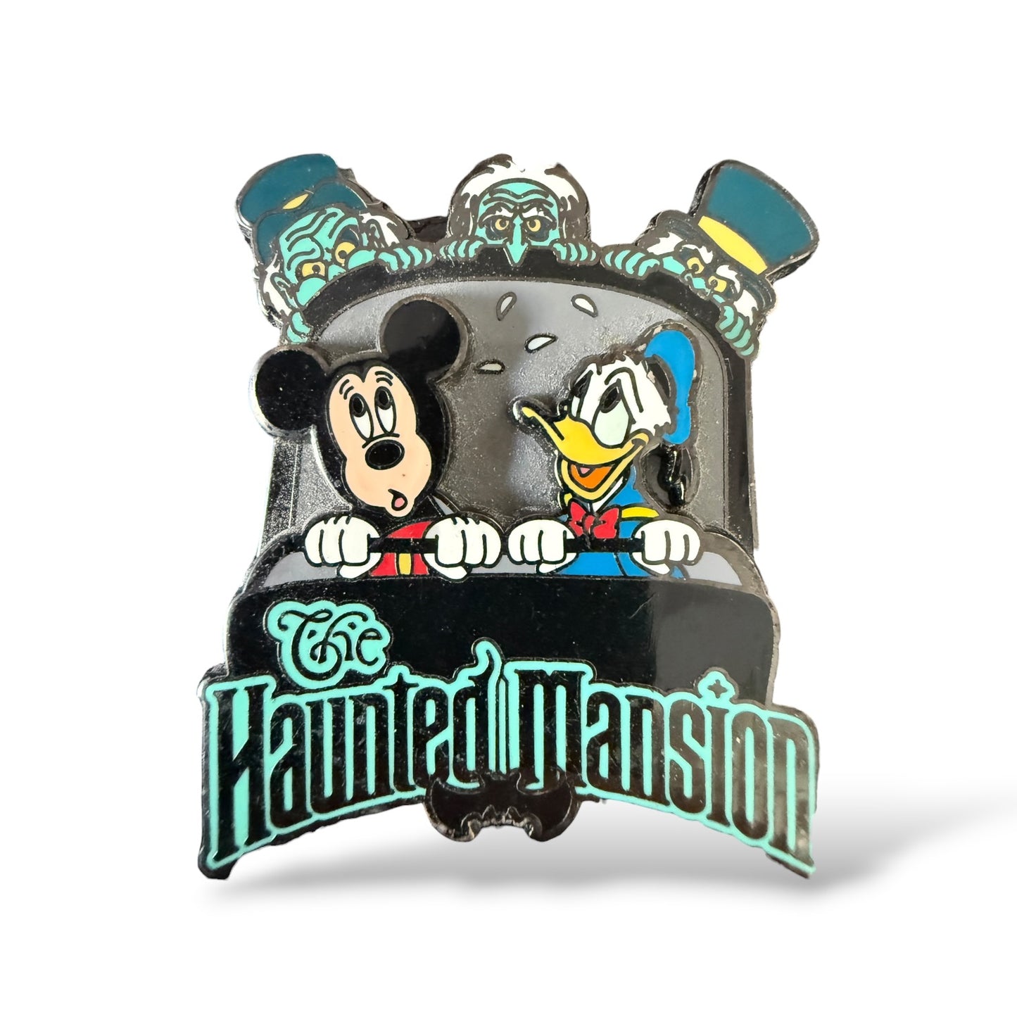 Disney Parks Mickey and Donald with Hitchhiking Ghosts Haunted Mansion Pin