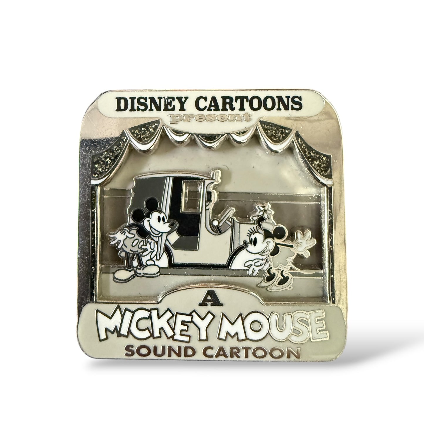 Disney Store Park Pack Mickey Mouse Sound Cartoon Mickey and Minnie Black and White Pin