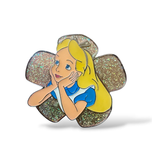 JDS Glitter Flower Alice in Wonderland Pin