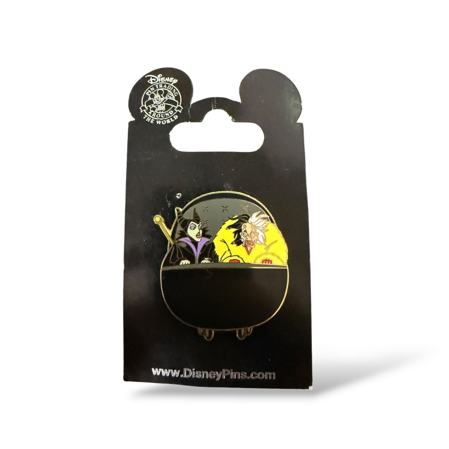 Disney Parks Haunted Mansion Maleficent and Cruella Riding in a Doombuggy Pin