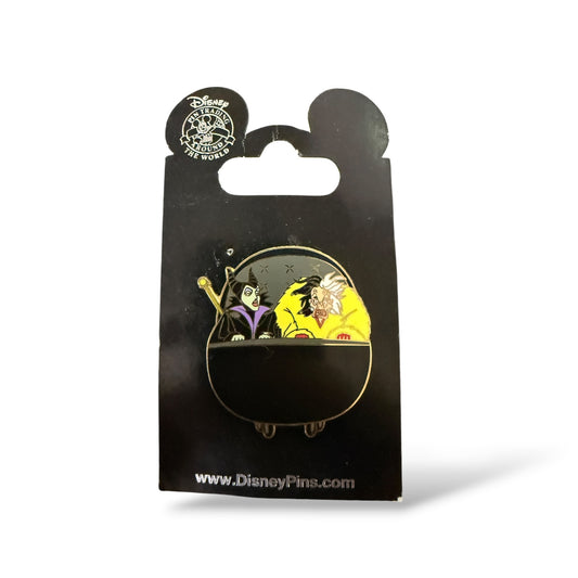 Disney Parks Haunted Mansion Maleficent and Cruella Riding in a Doombuggy Pin