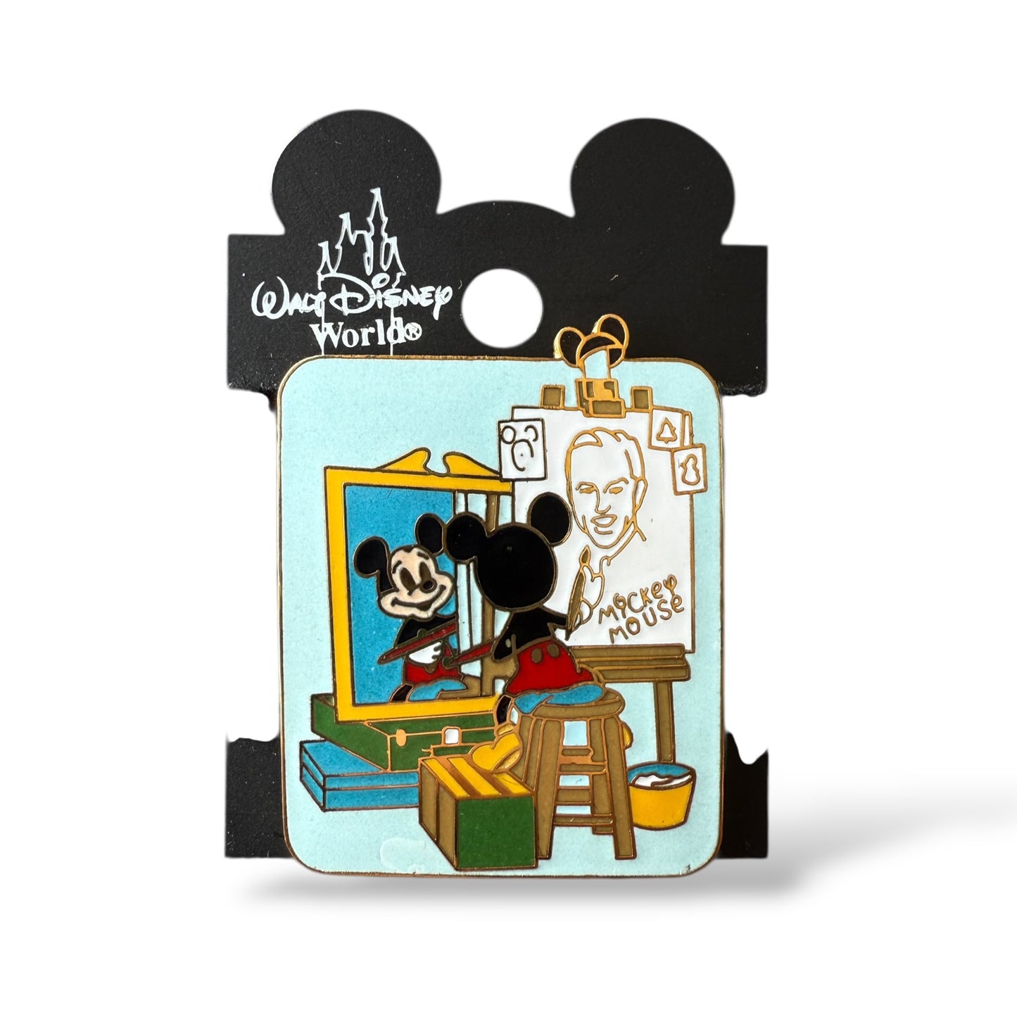 Disney Parks Mickey Drawing Walt Disney Self Portrait Pin