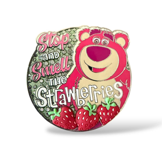 DLR Disney Scents Lots O' Huggin' Bear Stop and Smell the Strawberries Pin