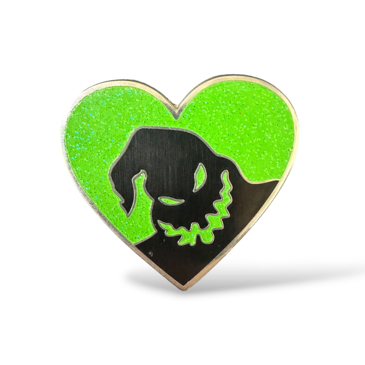 Nightmare Before Christmas Oogie Boogie Glitter Heart Fantasy Pin