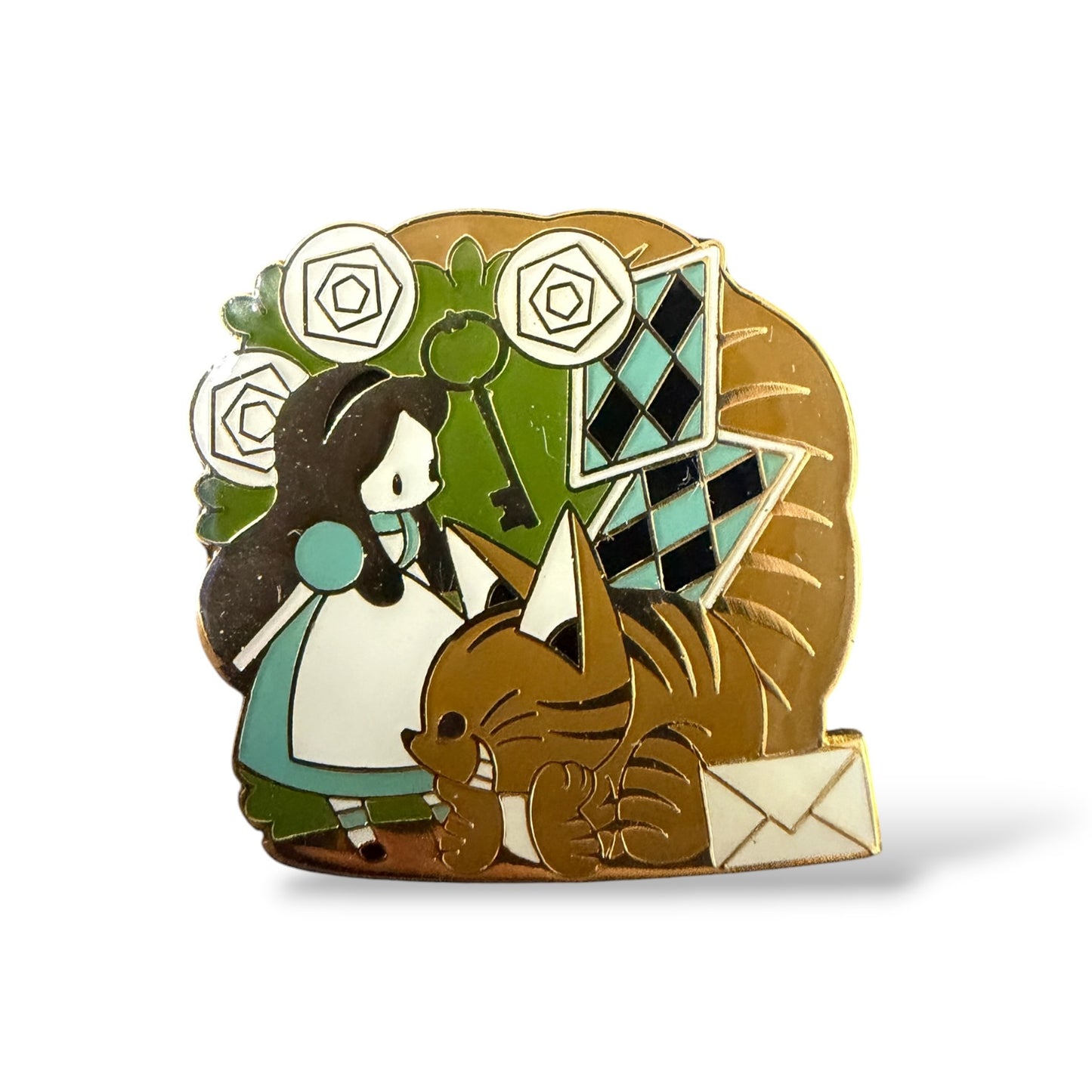 Alice in Wonderland Stylized Muted Colors Fantasy Pin