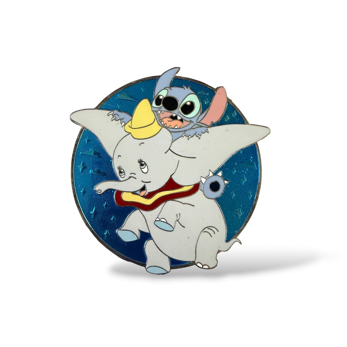 Stitch Riding Dumbo Fantasy Pin