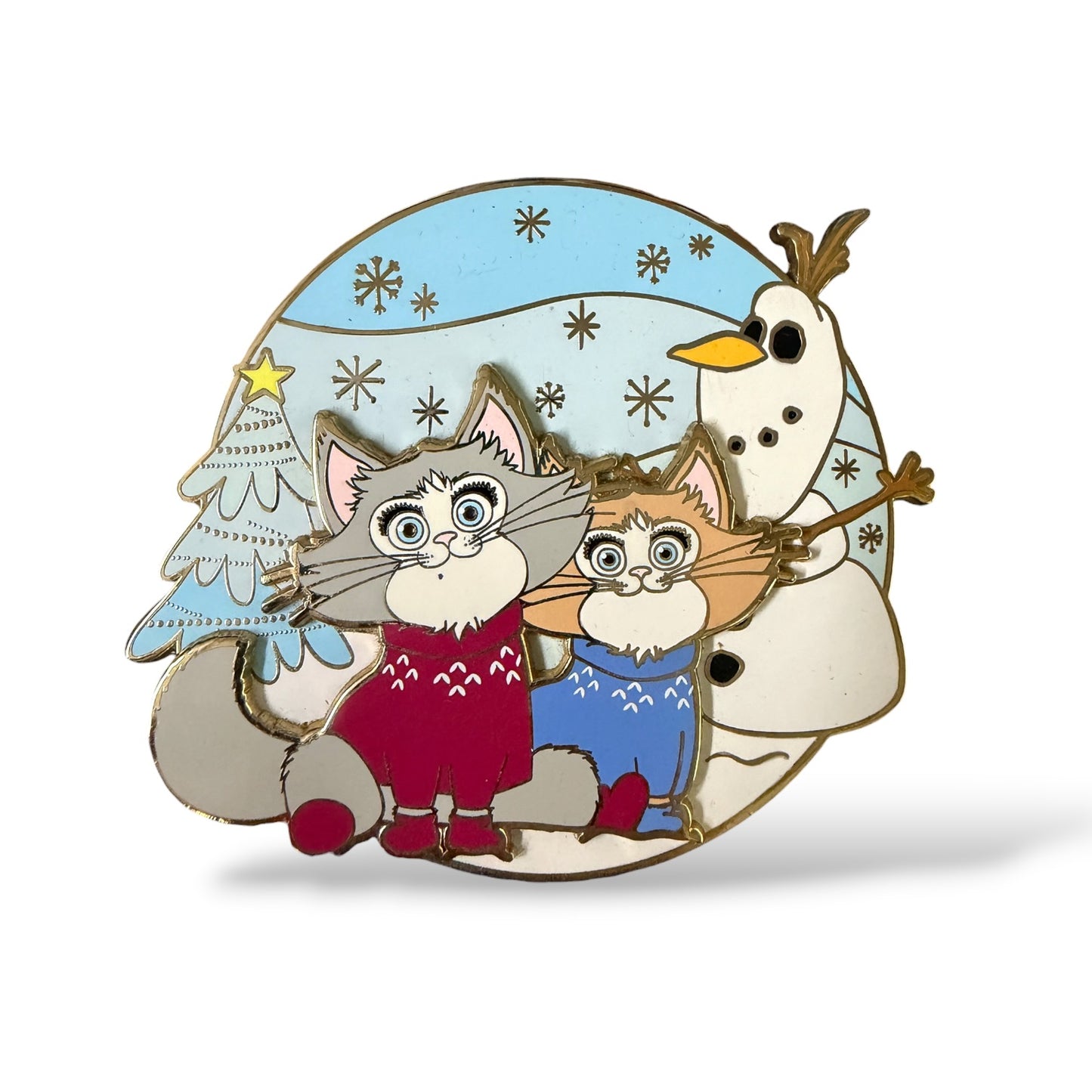 Frozen Elsa and Anna Kitties Fantasy Pin