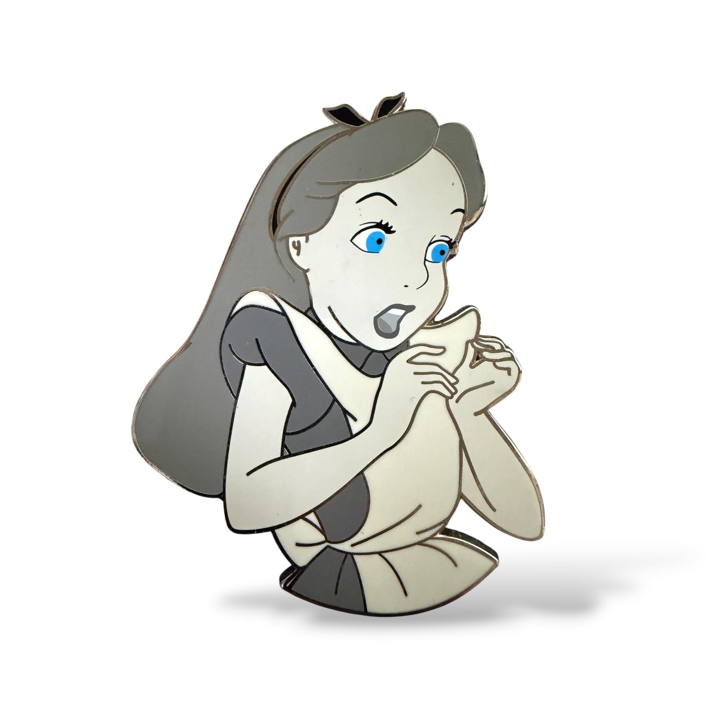 Alice in Wonderland Black and White Color Tone Fantasy Pin