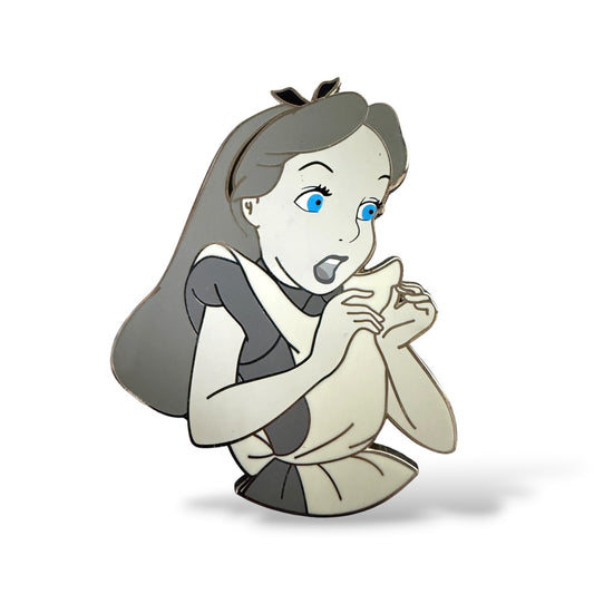 Alice in Wonderland Black and White Color Tone Fantasy Pin