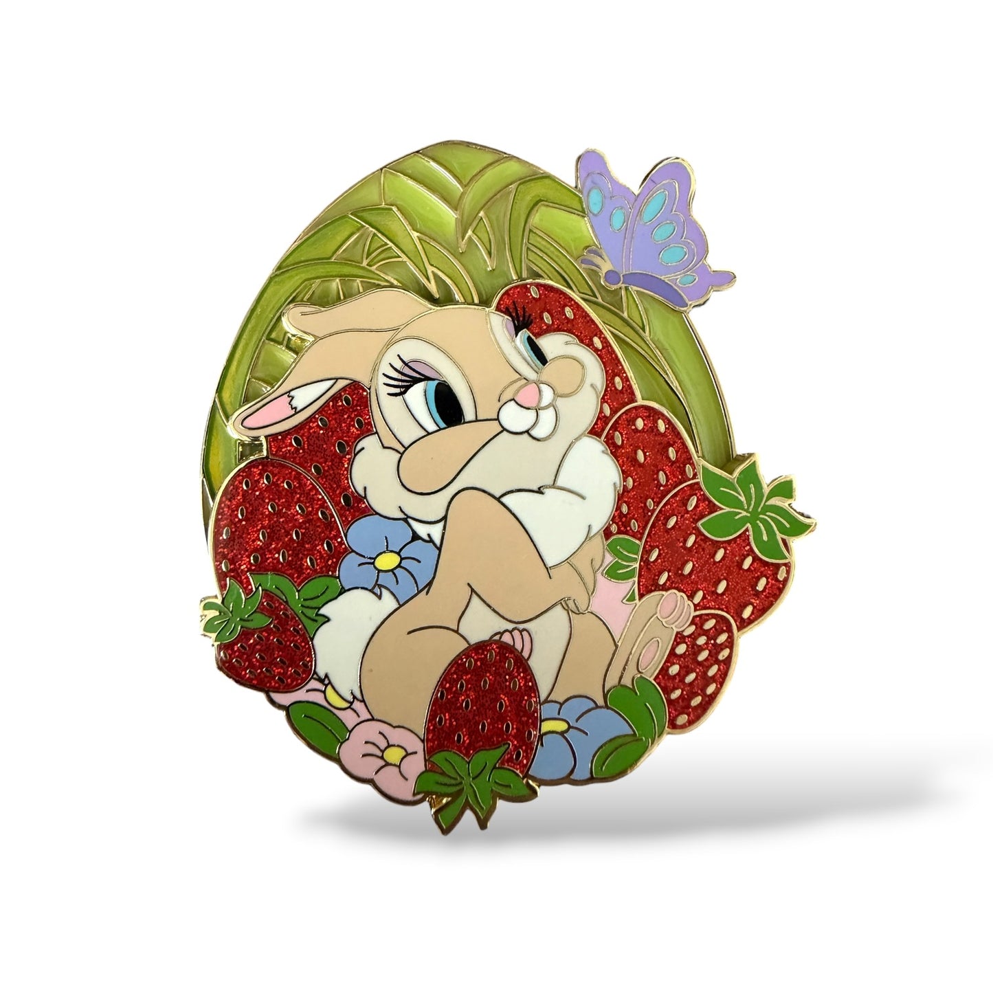 Bambi Miss Bunny Strawberry Portrait Fantasy Pin