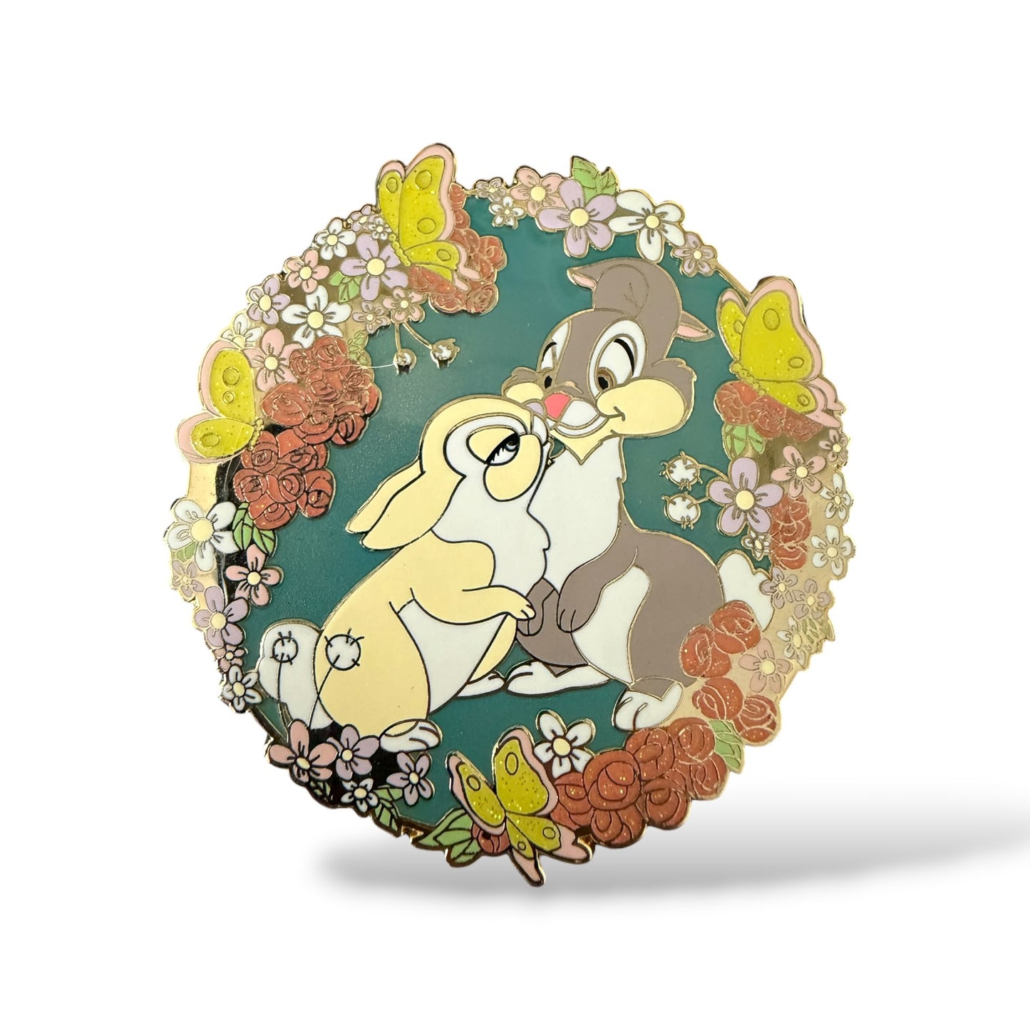 Bambi Thumper and Miss Bunny Couple Kiss Fantasy Pin
